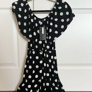 black polka dot dress